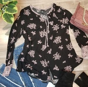 Torrid - Floral Button Down Peasant Blouse